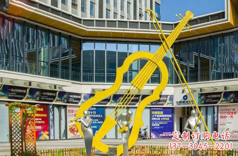 山西不锈钢抽象大提琴雕塑