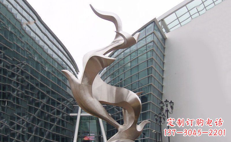山西不锈钢抽象大雁鸽子雕塑