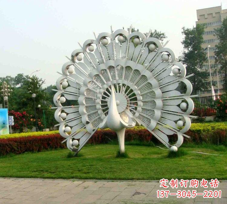 山西不锈钢抽象动物孔雀雕塑