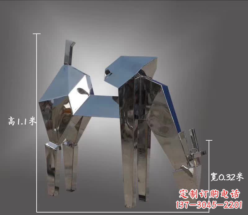 山西不锈钢动物雕塑——鹿