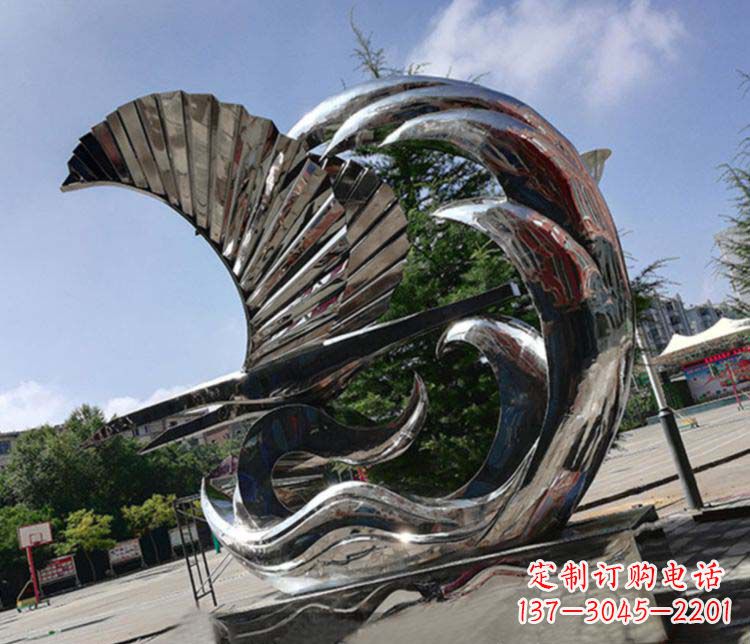 山西不锈钢帆船雕塑象征海上生活的艺术精品