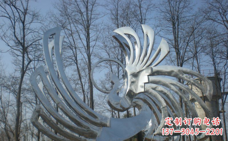 山西精美的不锈钢凤凰雕塑