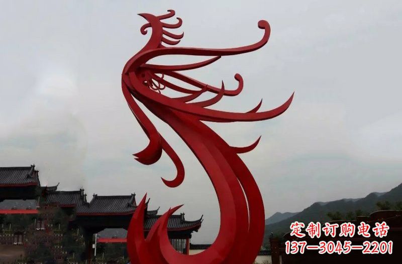 山西精美不锈钢凤凰雕塑