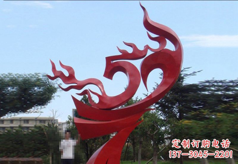 山西不锈钢凤凰涅槃雕塑——象征着新生