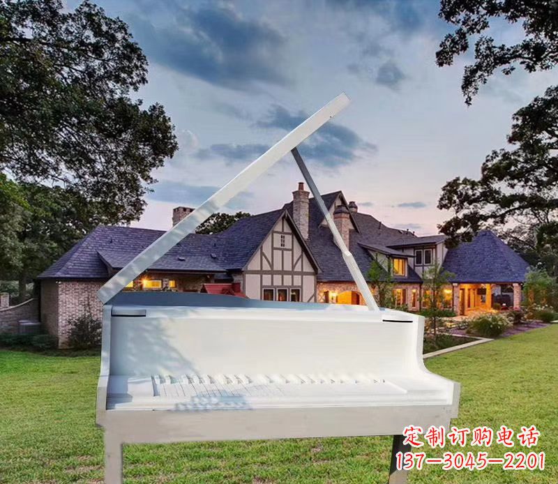 山西不锈钢抽象钢琴雕塑广场景观雕塑
