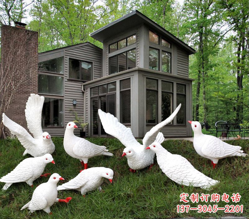 山西不锈钢制作的精美鸽子雕塑