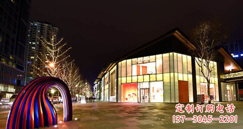 山西不锈钢拱门雕塑——点缀街边景观