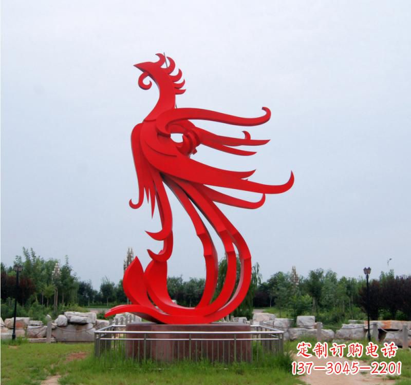 山西不锈钢抽象广场凤凰雕塑