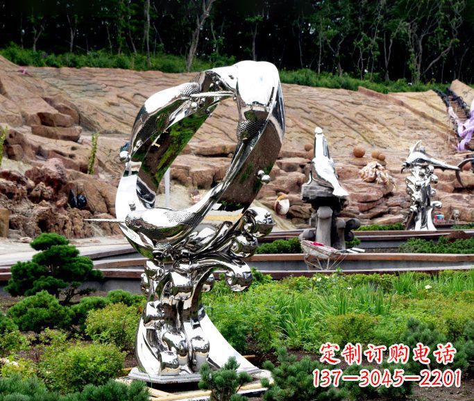 山西不锈钢海豚雕塑——精致的艺术品