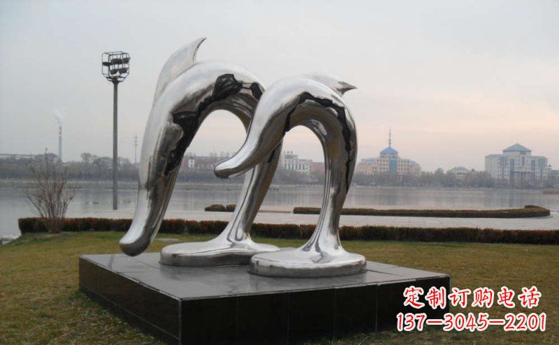 山西精致的不锈钢海豚雕塑