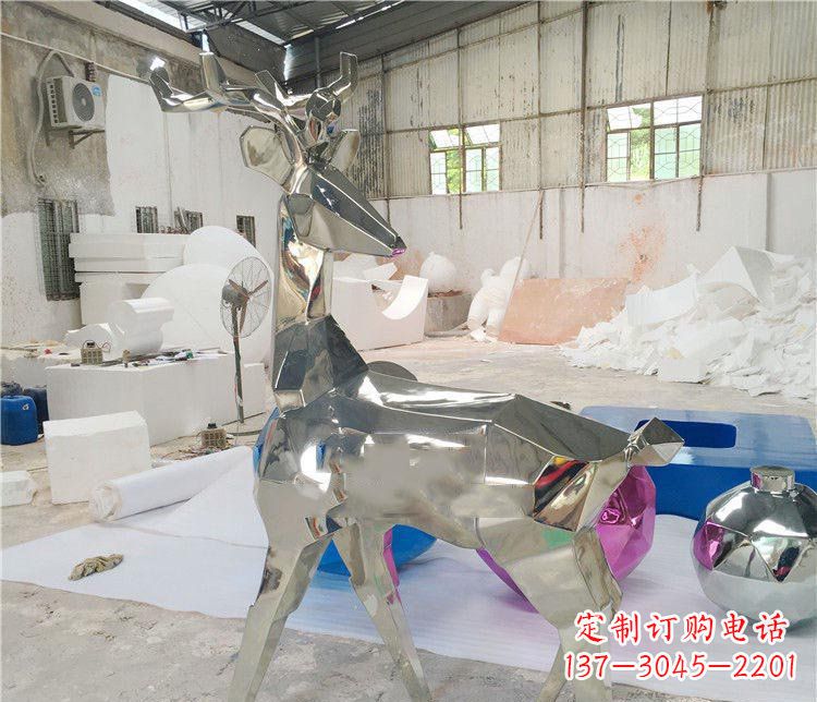 山西不锈钢梅花鹿雕塑
