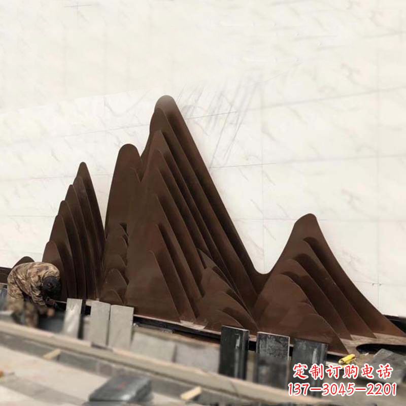 山西精美不锈钢假山雕塑