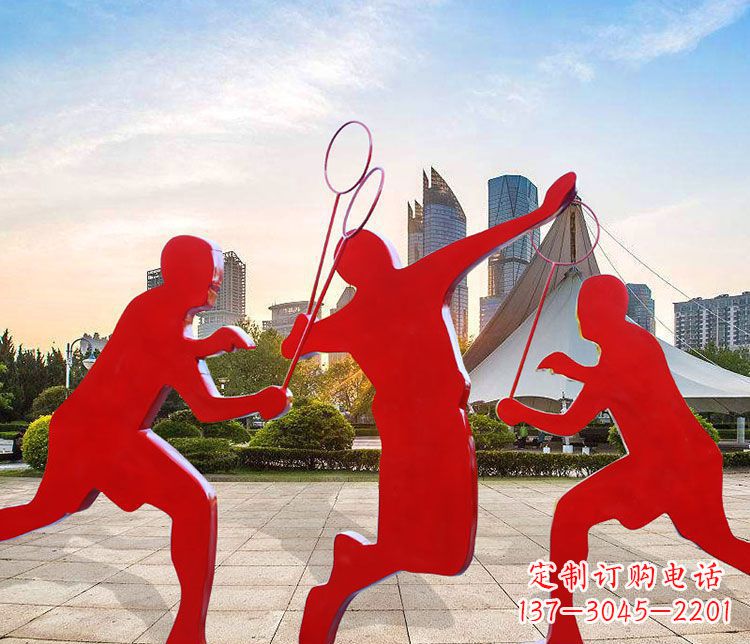 山西羽毛球雕塑以不锈钢为原料的精美艺术品