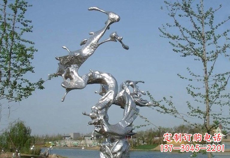 山西不锈钢蛟龙出海雕塑