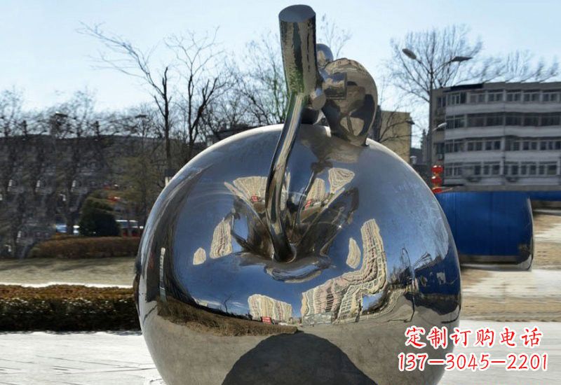 山西精致的不锈钢苹果雕塑