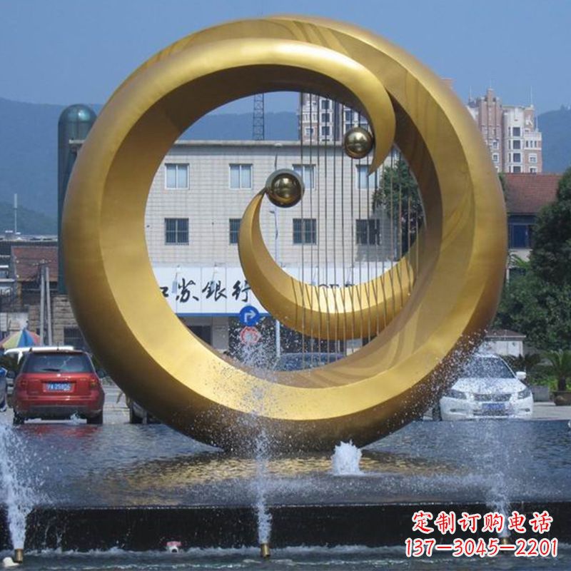山西不锈钢喷泉雕塑美丽与宁静