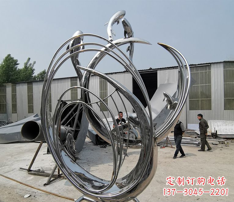 山西精美不锈钢跃龙门雕塑