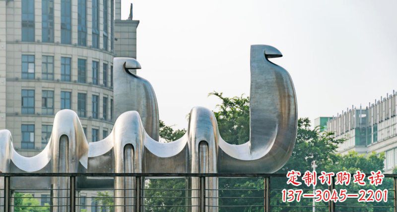 山西不锈钢抽象骆驼街边动物雕塑