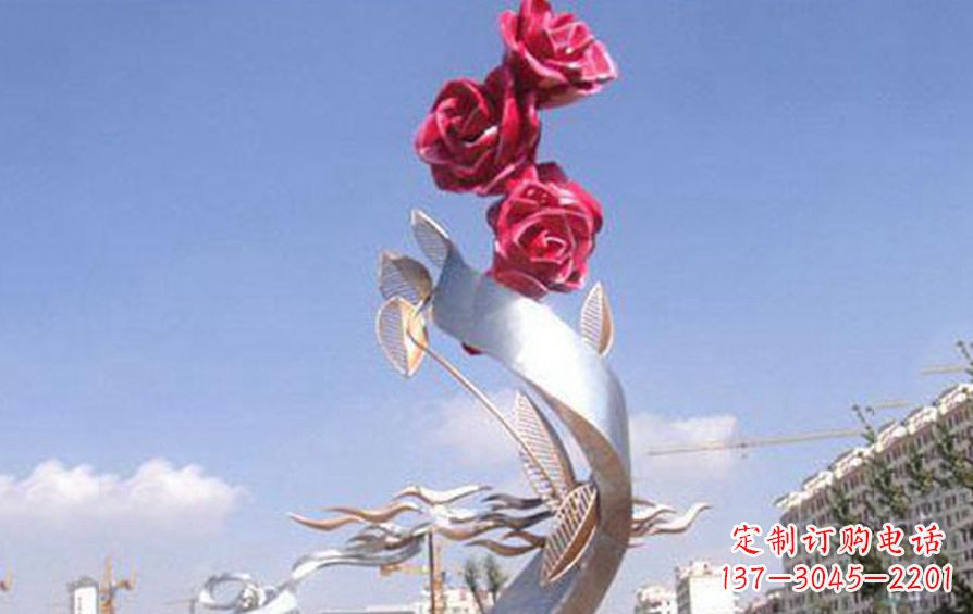 山西精美不锈钢玫瑰雕塑