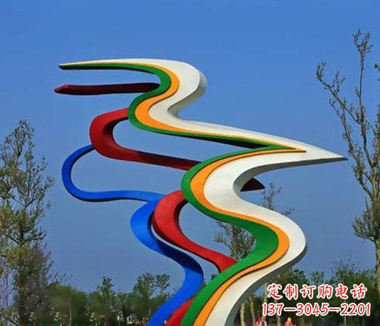 山西精美不锈钢飘带雕塑