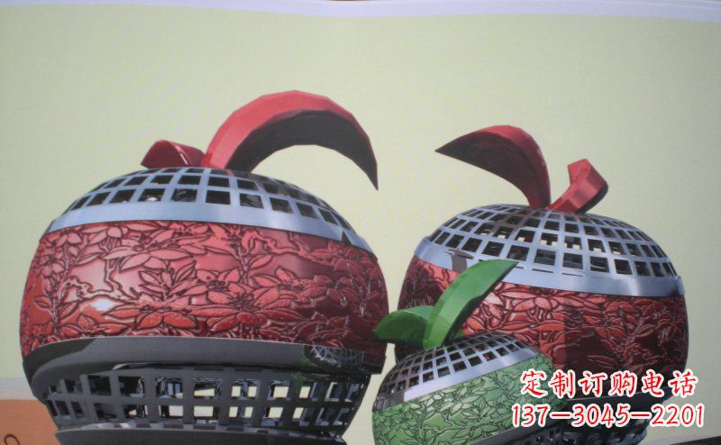 山西不锈钢苹果雕塑