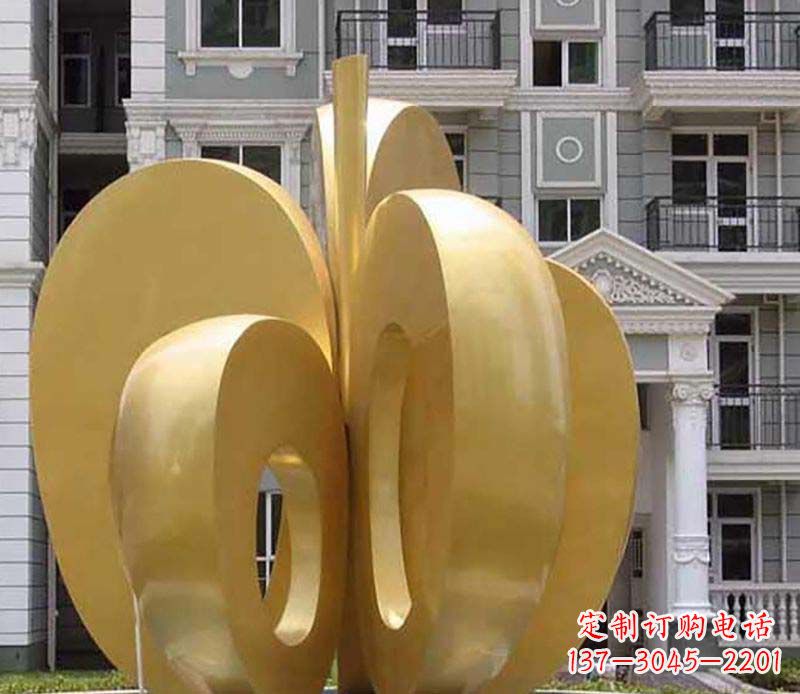 山西不锈钢抽象苹果雕塑