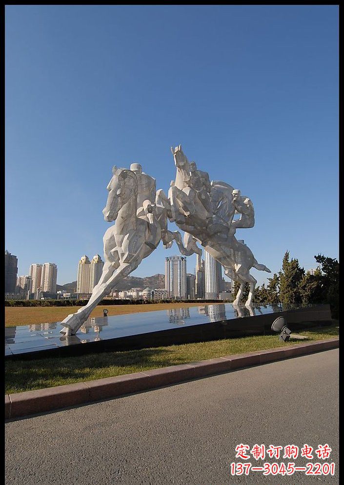 山西不锈钢骑马雕塑精美的艺术品