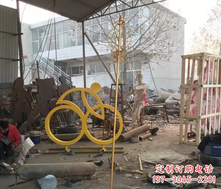 山西不锈钢自行车雕塑——象征着健康、积极的生活方式