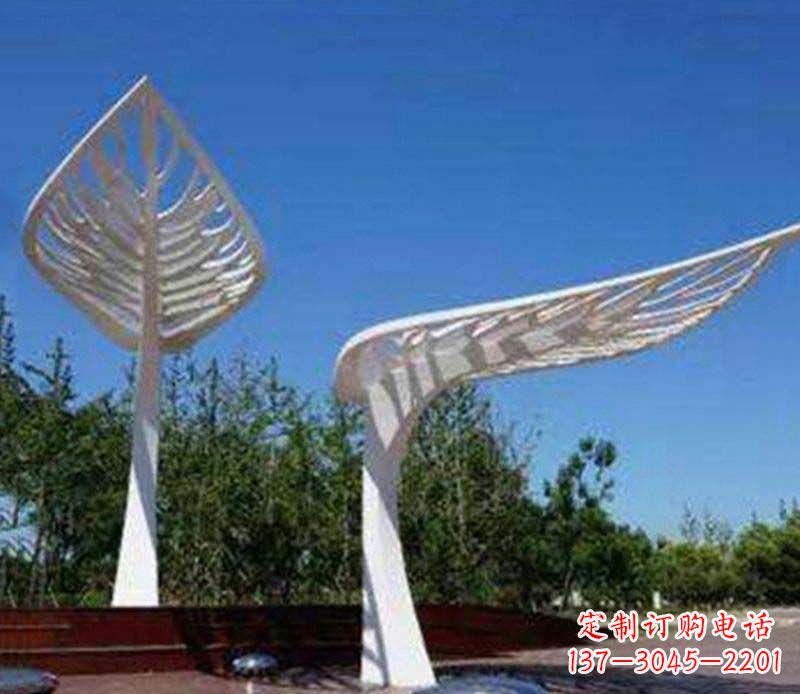 山西不锈钢抽象树叶雕塑