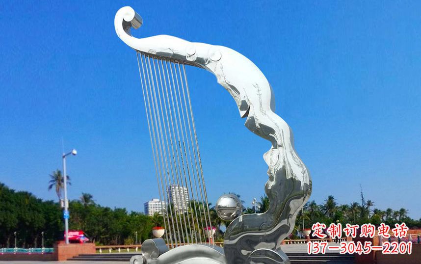山西不锈钢竖琴广场雕塑