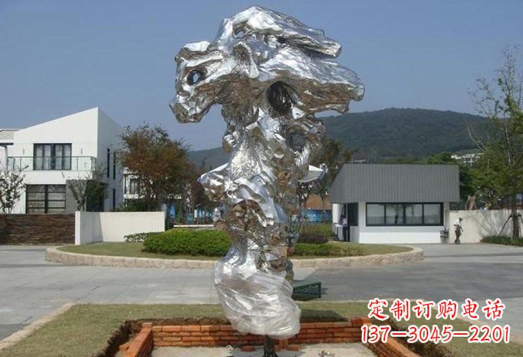 山西不锈钢抽象太湖石雕塑