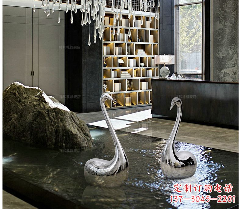 山西精致的不锈钢天鹅雕塑