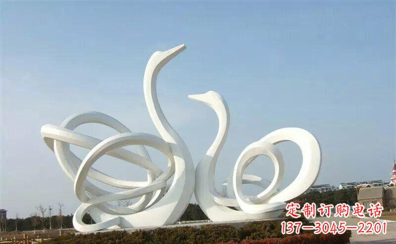山西不锈钢制作的天鹅雕塑