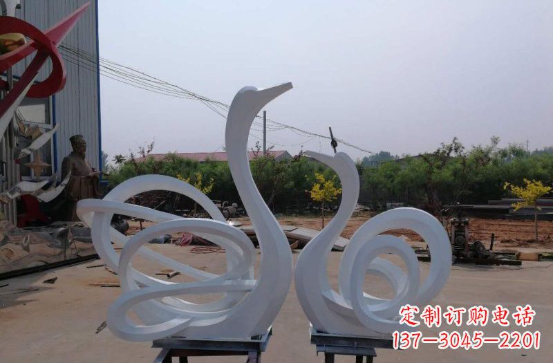 山西精美不锈钢天鹅雕塑