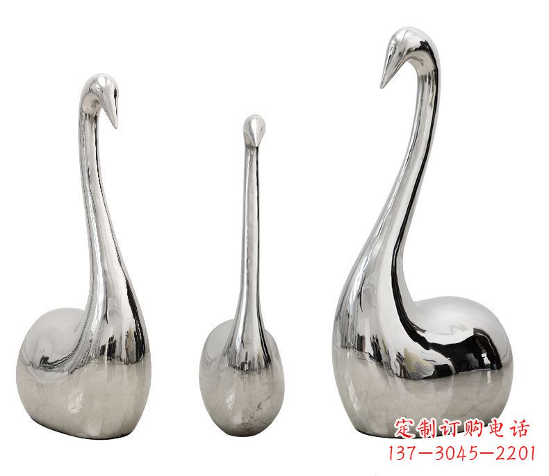 山西精美不锈钢天鹅雕塑