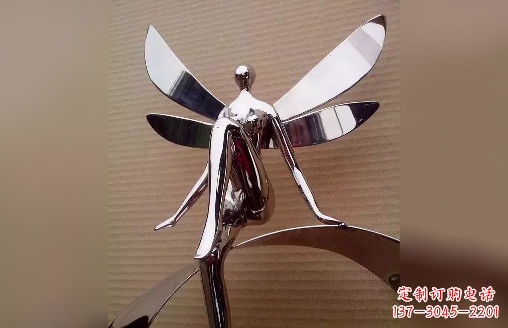 山西不锈钢抽象天使人物雕塑