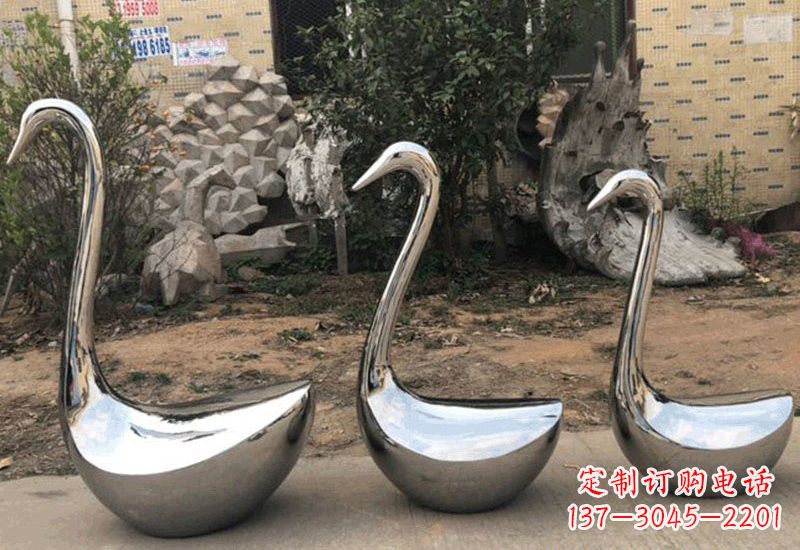 山西不锈钢抽象天鹅座椅雕塑