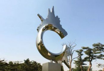 山西不锈钢抽象龙头雕塑