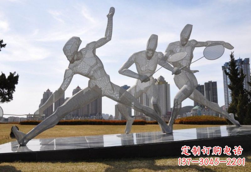 山西精致的不锈钢羽毛球雕塑