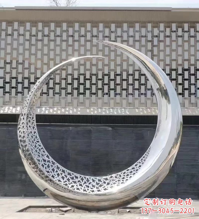 山西不锈钢抽象月亮雕塑