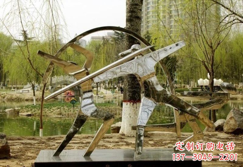 山西不锈钢运动员雕塑