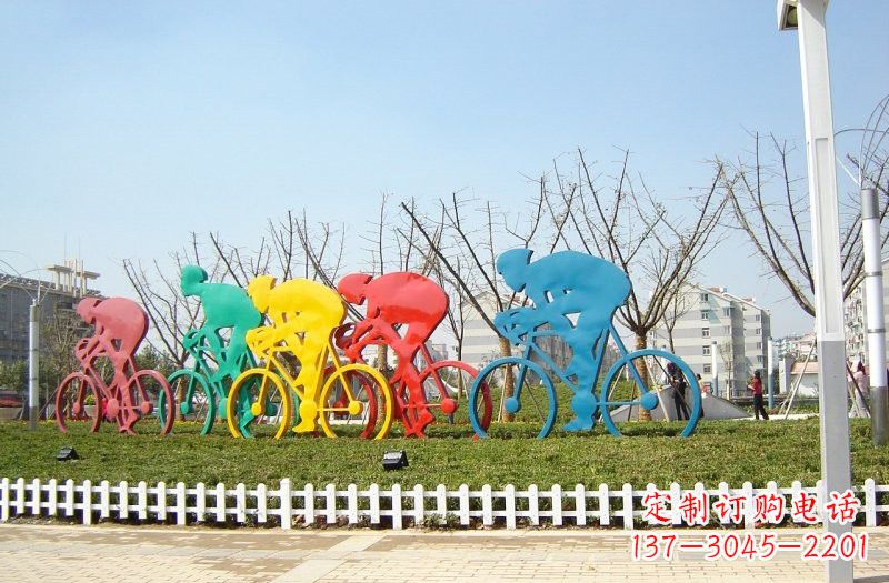 山西不锈钢抽象自行车雕塑