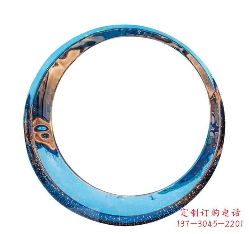 山西不锈钢创意景观圆环雕塑