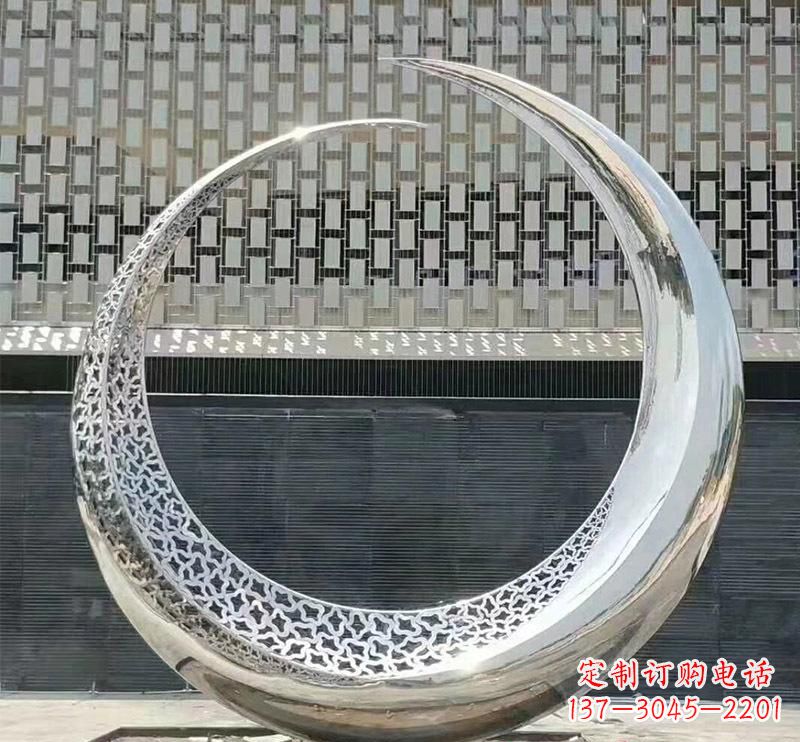 山西不锈钢创意圆环雕塑