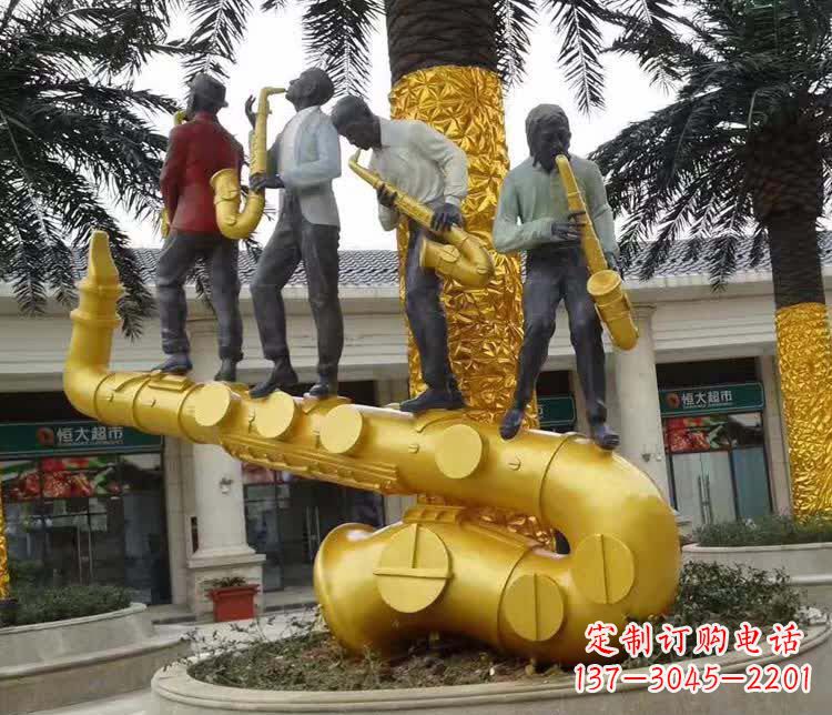 山西不锈钢吹萨克斯人物雕塑
