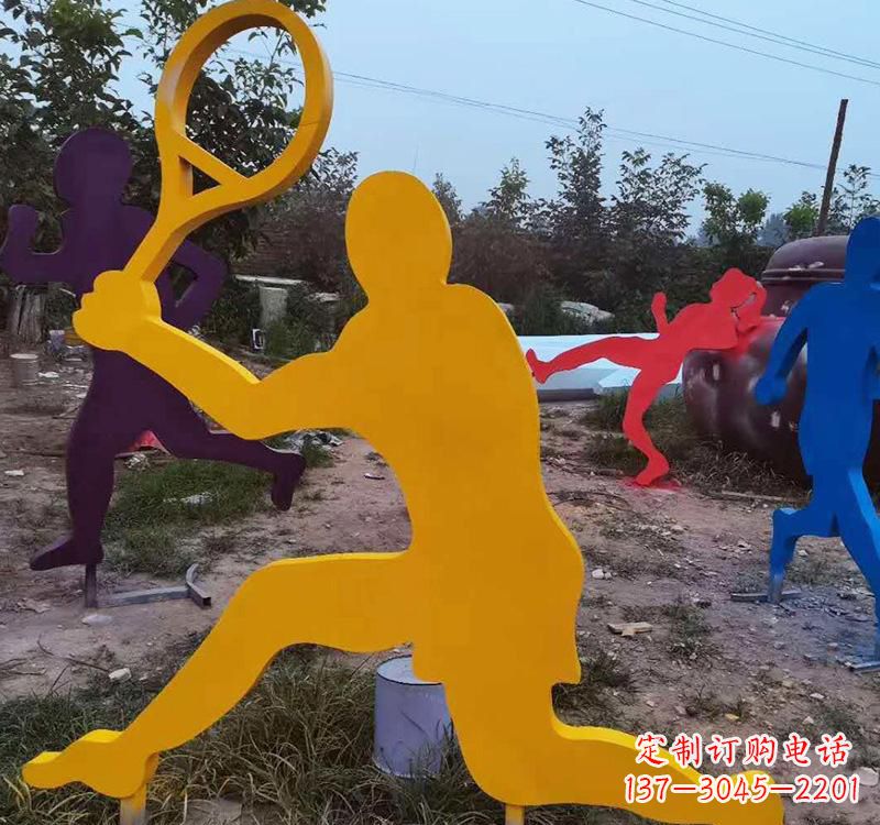 山西不锈钢打羽毛球雕塑2
