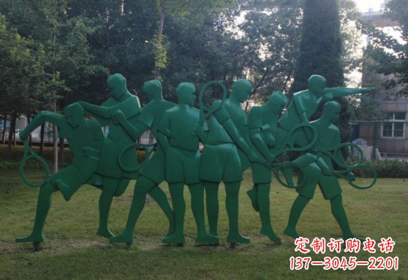 山西不锈钢羽毛球人物雕塑精美绝伦