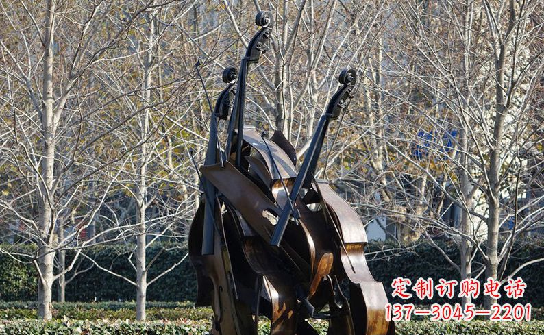 山西不锈钢大提琴雕塑细节丰富的艺术象征
