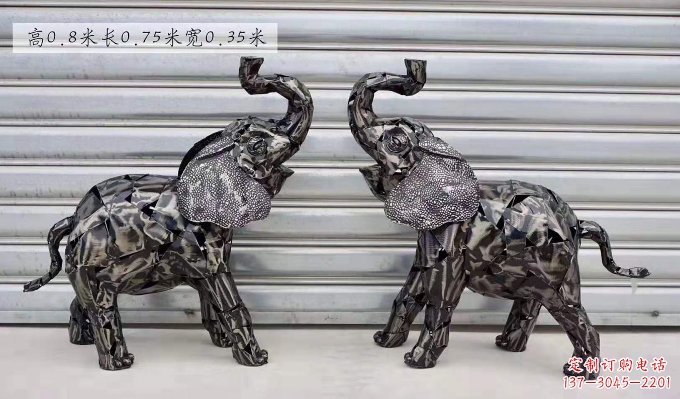 山西不锈钢大象雕塑精美的摆件装饰