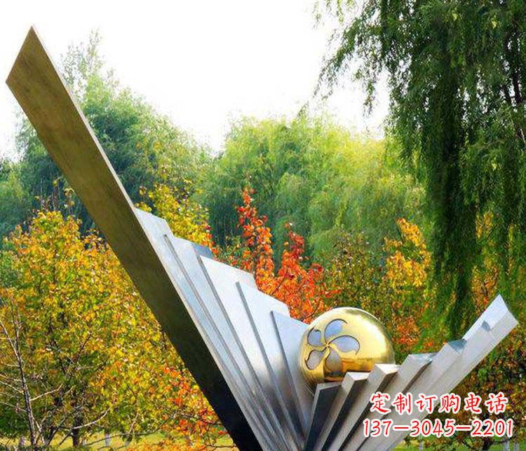 山西不锈钢大型翅膀景观雕塑